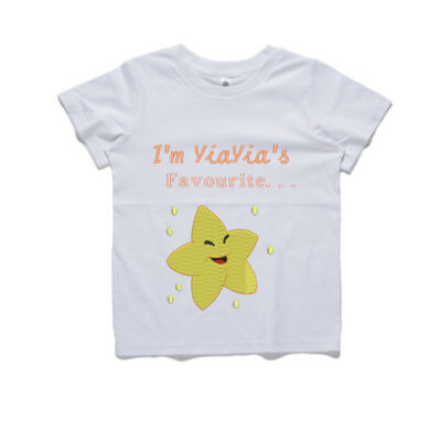 " I'm YiaYia's Favourite' - Kids Tee! Same Day - Unique Greek gift for a boy or a girl.  Thumbnail